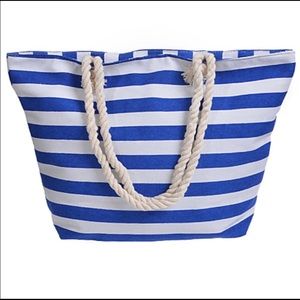 Classic Canvas Tote with Rope Handles Beach Bag